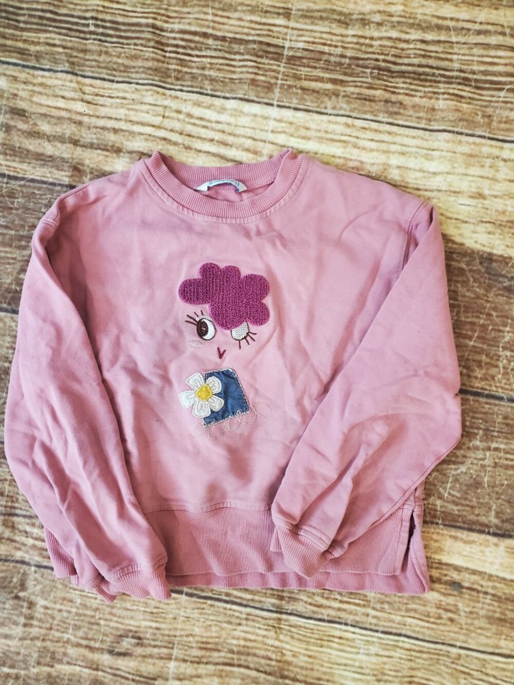 Mayoral Girls Mauve Boucle Flower Sweatshirt sz 8